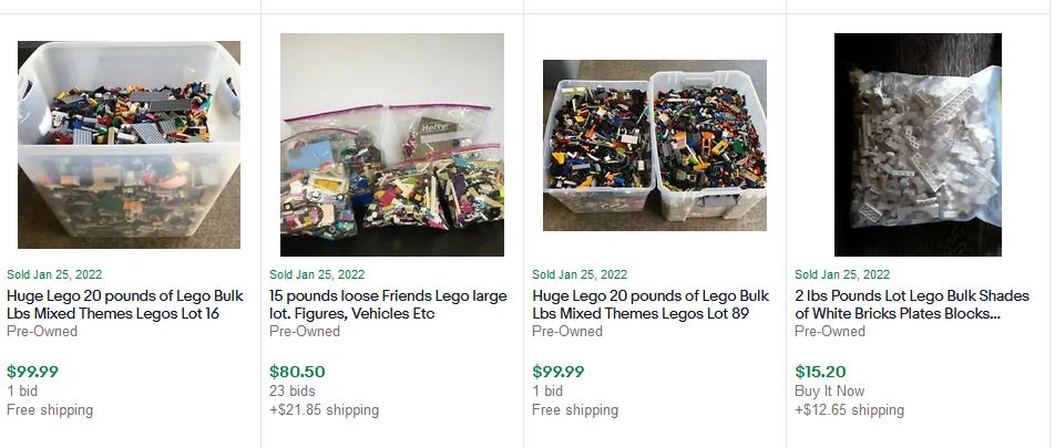 selling legos by the pound on Ebay